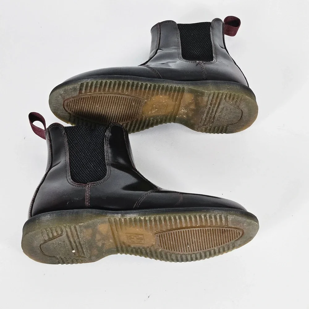 Dr Martens Burgandy Cherry Flora Arcadia Leather Chelsea Boots Womens 7